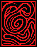 Bold Red Swirling Abstract Pattern Rug