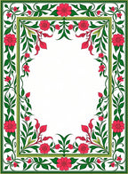 Vintage Floral Garden Border Design Rug