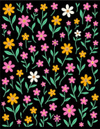 Retro Flower Power Pattern Rug