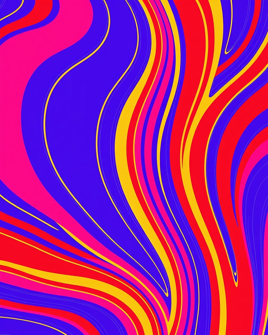 Bold Wavy Color Block Design Rug