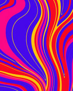 Bold Wavy Color Block Design Rug