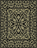 Black Cream Ornate Floral Rug