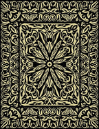 Black Cream Ornate Floral Rug