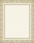 Ornate Golden Leaf Scroll Border Rug