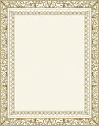 Ornate Golden Leaf Scroll Border Rug