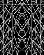 Abstract White Line Art Pattern Rug