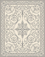 Classical Floral Swirl Detailed Pattern Rug