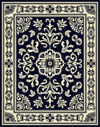 Classic Floral Ornament Patterned Rug