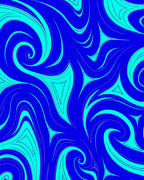 Blue Teal Swirl Shape Pattern Rug