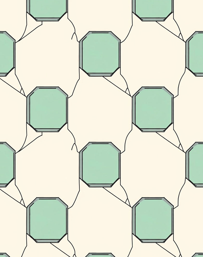 Geometric Octagon Inlaid Pattern Rug