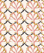 Abstract Swirl Pink Gold Pattern Rug