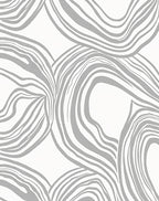 Abstract Grey Swirls Contempo Rug