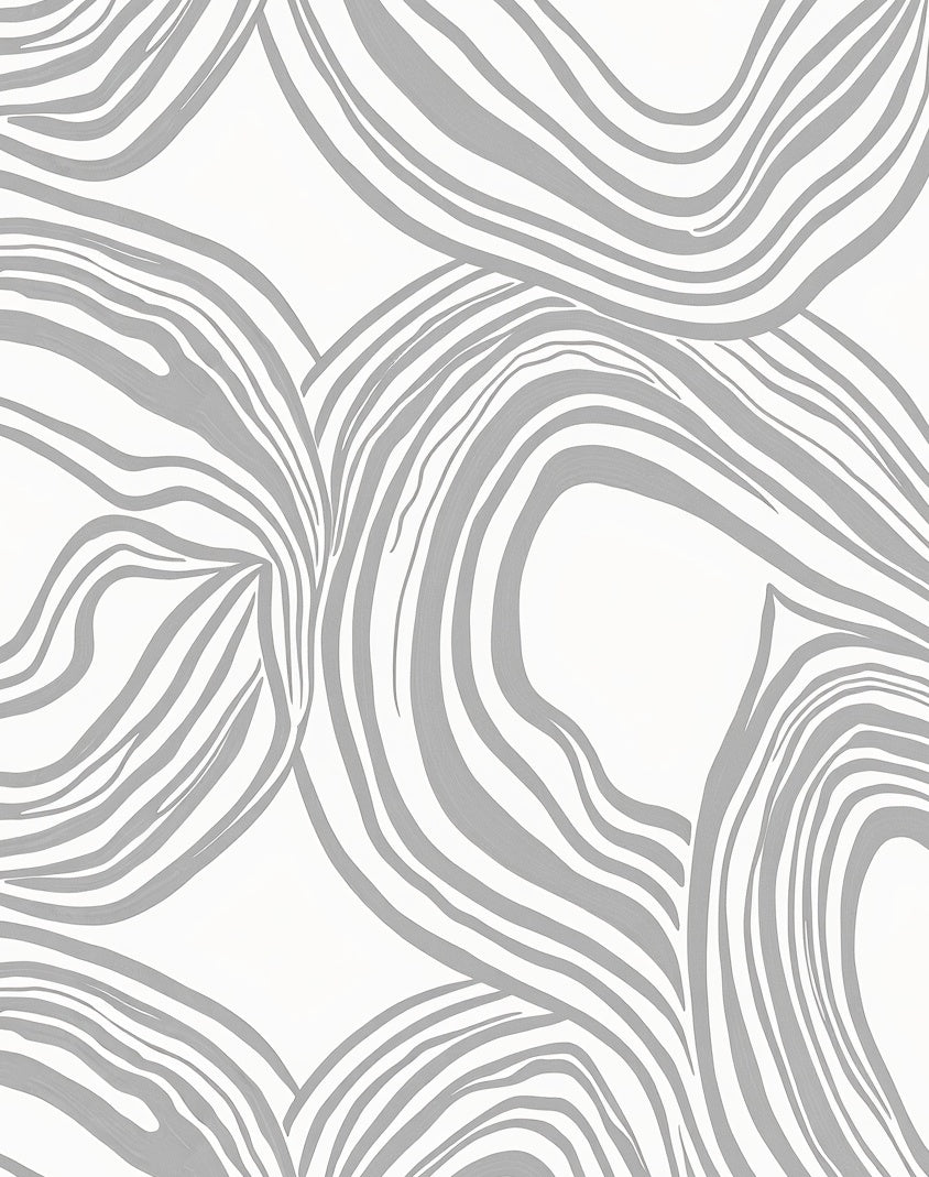Abstract Grey Swirls Contempo Rug