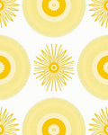 Golden Sunburst Circular Pattern Rug