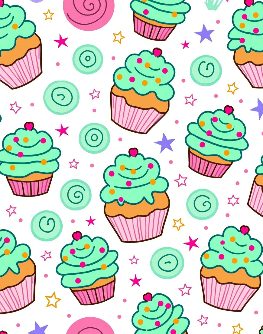 Happy Cupcakes With Star Sprinkles Rug