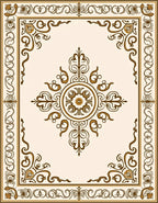 Ornate Border With Central Floral Medallion Rug
