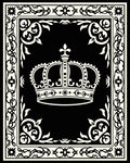 Regal Crown Heraldic Border Design Rug