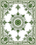 Classic Green Floral Medallion Rug