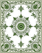 Classic Green Floral Medallion Rug