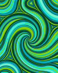 Flowing Teal Green Swirl Pattern Rug