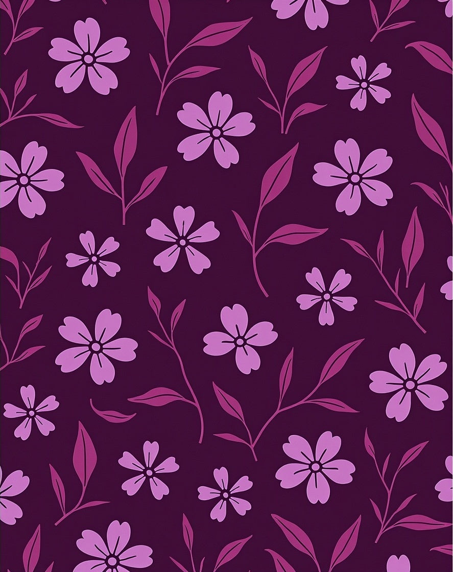 Floral Pattern In Magenta And Purple Rug