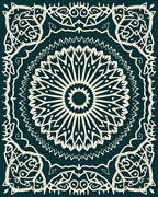 Intricate Mandala Geometric Cream Rug