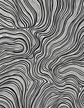 Abstract Wavy Black White Zebra Print Rug