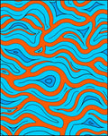 Orange And Blue Flow Pattern Rug