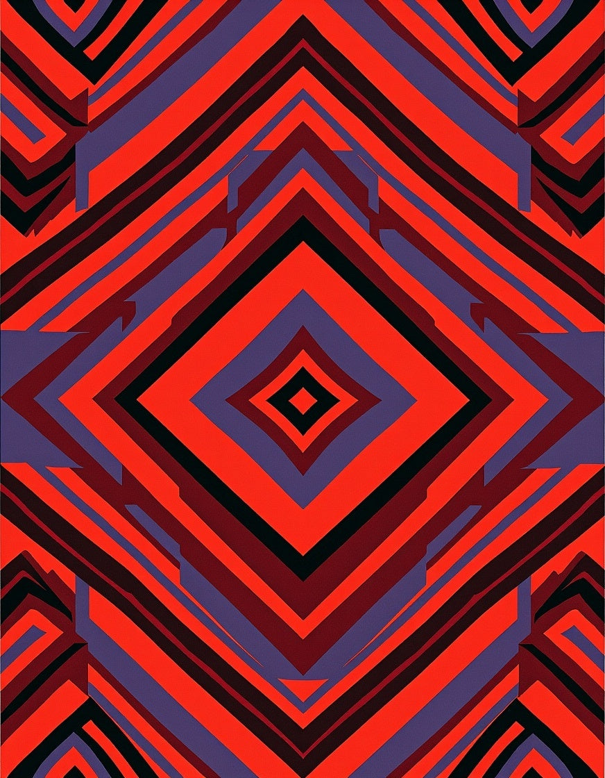 Bold Geometric Diamond Pattern Rug
