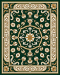 Opulent Floral Crested Geometric Tapestry Rug