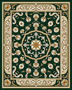 Opulent Floral Crested Geometric Tapestry Rug