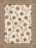 Classic Floral Vine Border Design Rug