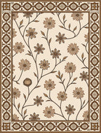 Classic Floral Vine Border Design Rug