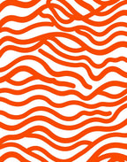 Abstract Orange Wavy Lines Design Rug