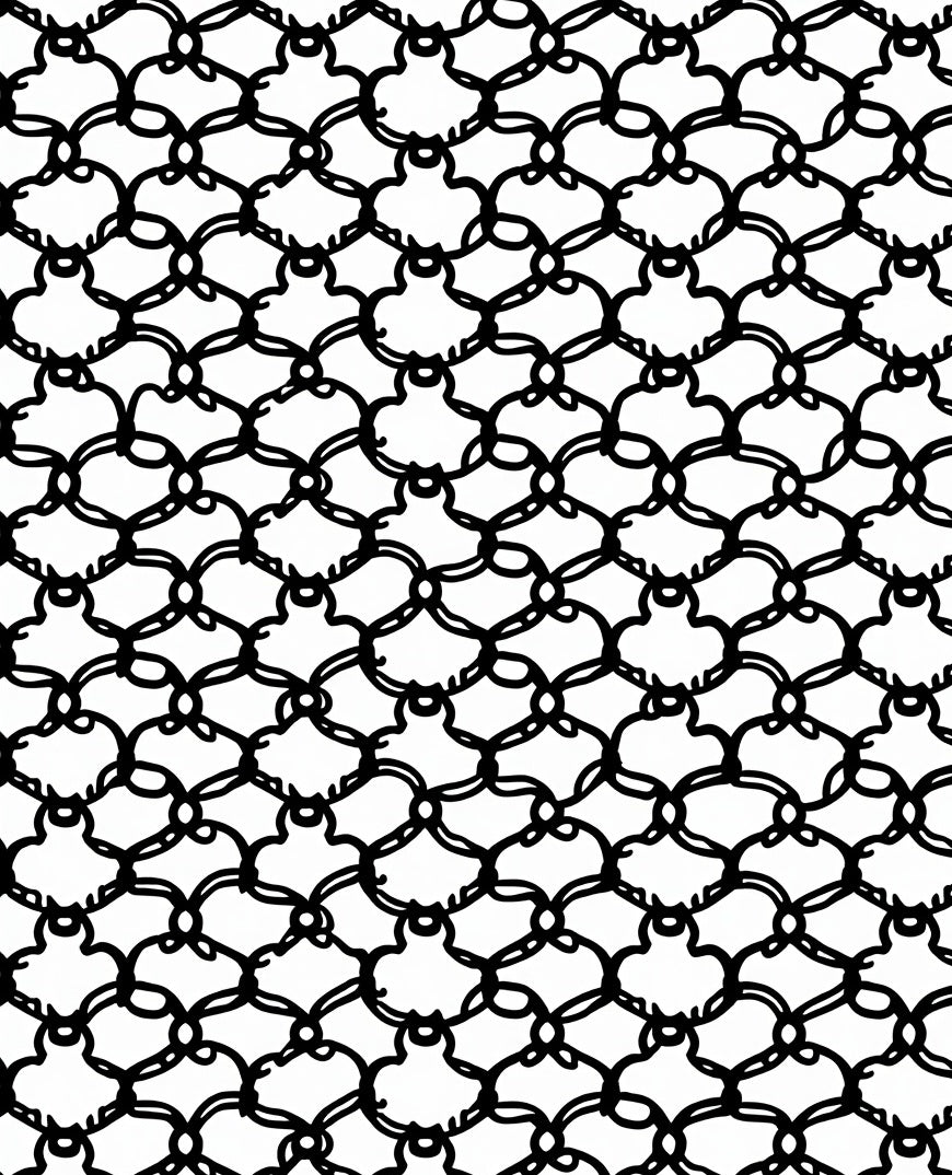 Classic Quatrefoil Black White Pattern Rug