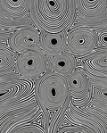 Abstract Black White Swirls Rug