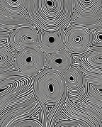 Abstract Black White Swirls Rug