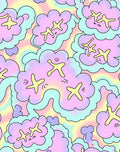 Pastel Cloud Star Pattern Rug