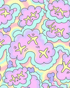 Pastel Cloud Star Pattern Rug