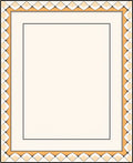 Geometric Border Cream Soft Orange Rug