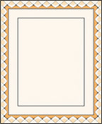 Geometric Border Cream Soft Orange Rug