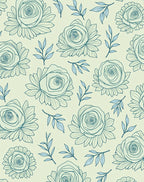 Outline Floral Leaf Pattern Rug