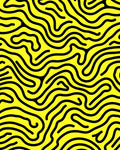 Bold Yellow Black Wavy Lines Rug