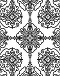 Black White Classic Damask Pattern Rug