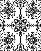 Black White Classic Damask Pattern Rug