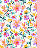 Bold Whimsical Floral Pattern Rug