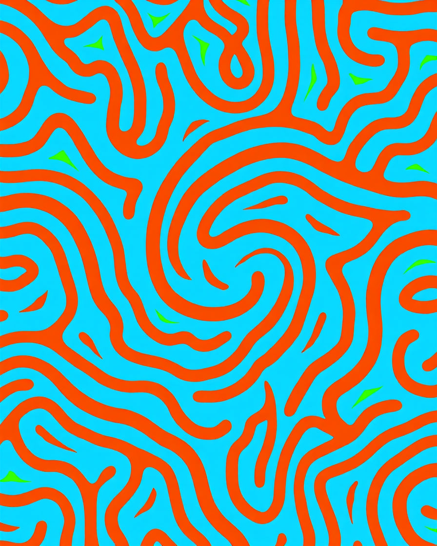 Abstract Swirl Bright Lines Rug