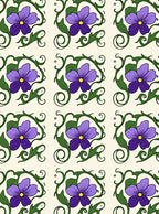 Purple Floral Vine Art Nouveau Rug