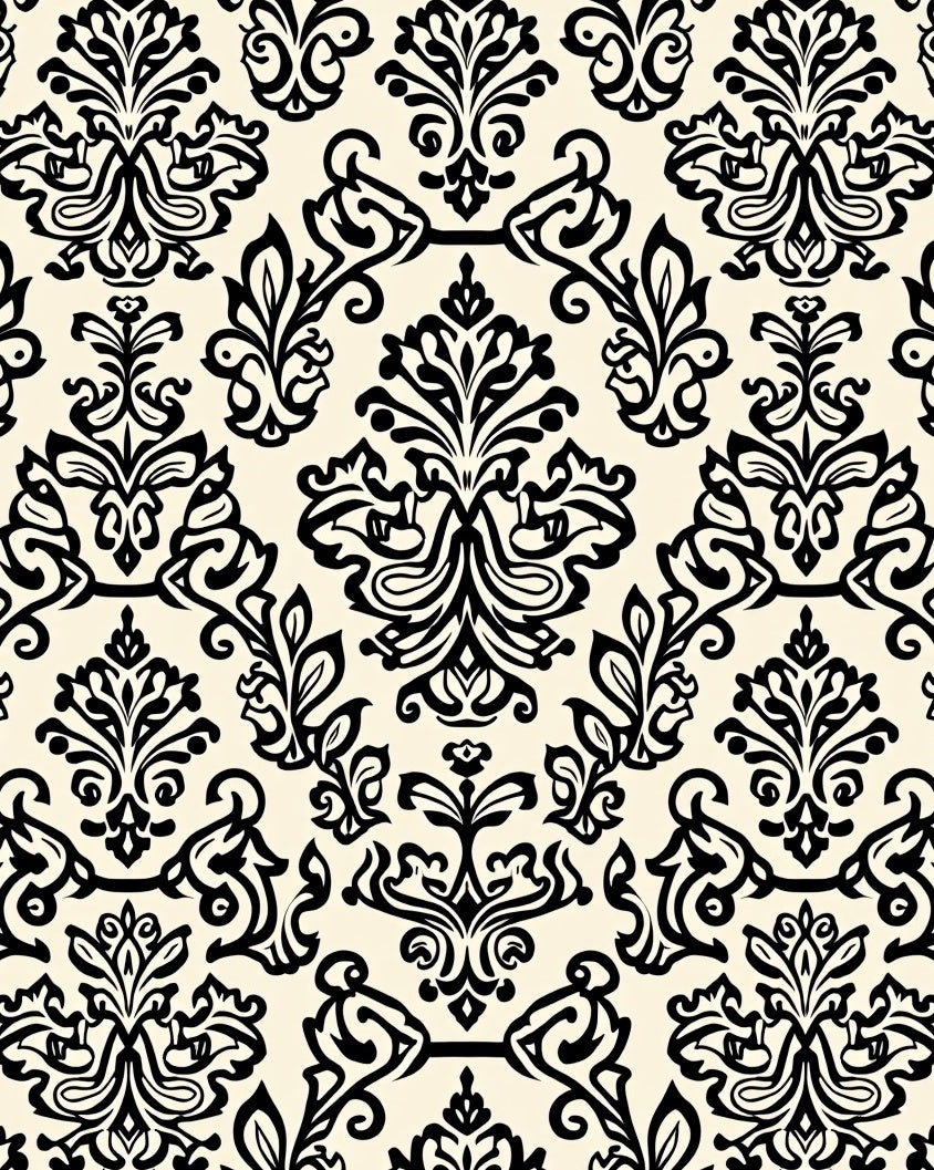 Classic Floral Scroll Design Cream Rug