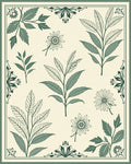 Vintage Botanical Illustration Style Rug